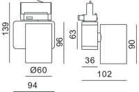 3-Phasen-Spot - Nihal Mini, 15 W, DIM, 3000 K, Schwarz