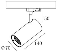 3-Phasen-Spot - Horus, 10 W, 4000 K, Schwarz