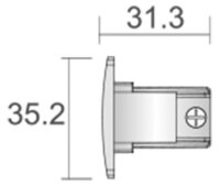 3-Phasen Schienensystem - D Line/Dali Endkappe für Aufbauschiene