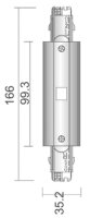 3-Phasen Schienensystem - D Line elektr. Längsverbinder mit Einspeisem. li-re