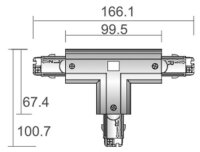 3-Phasen Schienensystem - D Line T-Verbinder links-links-rechts mit Wechselmech.