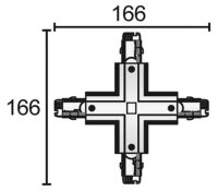 3-Phasen Schienensystem - D Line X-Verbinder links-links-rechts-rechts
