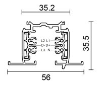 3-Phasen Schienensystem - D Line DALI Einbaustromschiene mit Flügel 3m, weiß