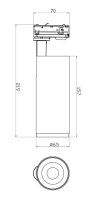 1-Phasen-Spot - Lucea, Tilt, 10 W, DIM, 2700 K, Schwarz