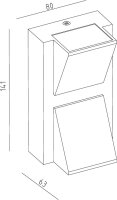 Wandaufbauleuchte - Agudo II Up and Down, 3,5 W, 3000 K, Anthrazit