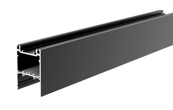 Profil - PLANO MS, 80 x 55mm, schwarz mit LED-Träger, 2m