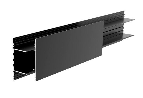 Profil - PLANO BSH für Wandmontage, 85 x 38mm, schwarz mit LED-Träger, 2,5m