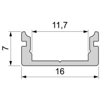 Profil - U-Profil flach AU-01-10, 2m, Silber