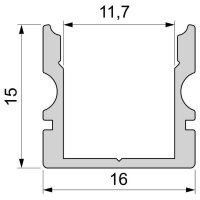 Profil - U-Profil hoch AU-02-10, 2m, Silber