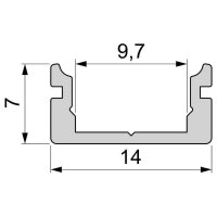 Profil - U-Profil flach AU-01-08, 2m, Schwarz