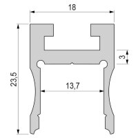 Profil - Nuten-Profil, U-hoch AU-03-12, 2m, Silber