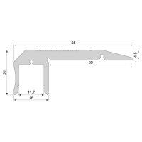 Profil - Treppenstufen-Profil AL-02-10, 2m, Silber