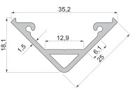 Profil - Eck-Profil AV-05-12, 3m, Silber