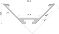 Profil - Eck-Profil AV-05-25, 3m, Silber