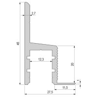 Profil - Trockenbau-Profil, Deckenvoute EL-03-10, 2,5m, Weiß
