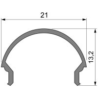 Profil Abdeckung - Abdeckung R-01-15, 1m, milchig