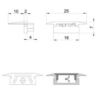Profil Endkappe - Endkappe P-ET-01-10 Set 2 Stk, Schwarz