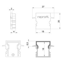 Profil Endkappe - Endkappe H-ET-02-12 Set 2 Stk, Schwarz