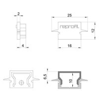 Profil Endkappe - Endkappe H-ET-01-10 Set 2 Stk, Schwarz