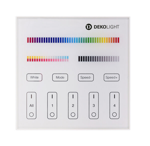 Steuerung RF - RF-smart, Wandfernbedienung, weiß, 230V, 4 Zonen, Single/CCT/RGB/