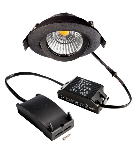 Deckeneinbauleuchte - Dione, 8,5 W, DIM, 2700 K, Schwarz