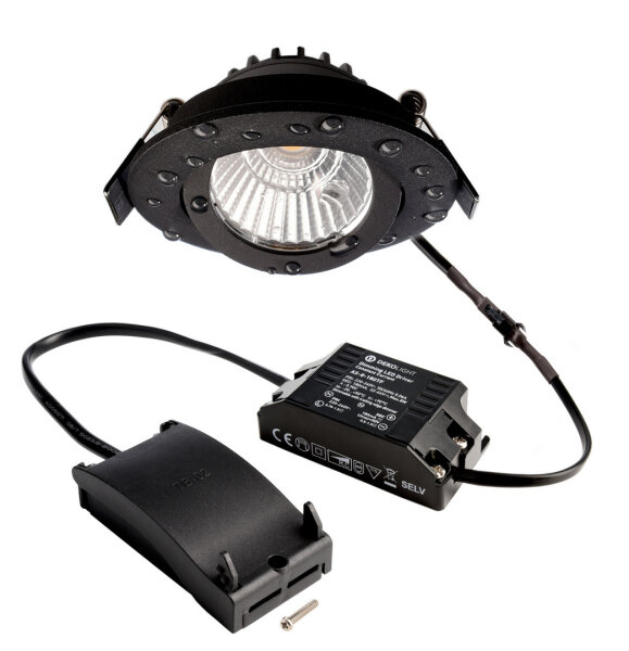 Deckeneinbauleuchte - Dione IP44, 8,5 W, DIM, 2700 K, Schwarz