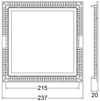 Deckeneinbauleuchte - LED Panel Square 20, 16 W, 4000 K, Grau
