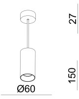 Pendelleuchte - Can 150, 1x 7,5 W GU10, Weiß