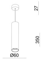 Pendelleuchte - Can 350, 1x 7,5 W GU10, Schwarz