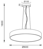 Pendelleuchte - Menkar 600 mm, 65 W, 3000/4000 K, Schwarz