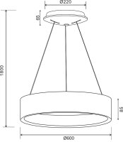 Pendelleuchte - Sculptoris 600 mm, 42 W, DIM, 3000/4000 K, Schwarz