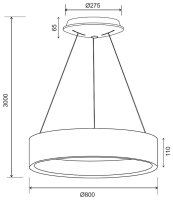 Pendelleuchte - Sculptoris 800 mm, 60 W, DIM, 3000/4000 K, Weiß