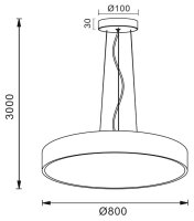 Pendelleuchte - Menkar 800 mm, 90 W, 3000/4000 K, Silber