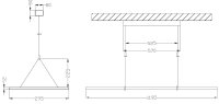 Pendelleuchte - LED Panel transparent, Eckig, 50 W, DIM, 3000/4000 K, Schwarz
