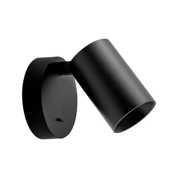 Wandaufbauleuchte - Can Tilt rund, 1x 7,5 W GU10, Schwarz