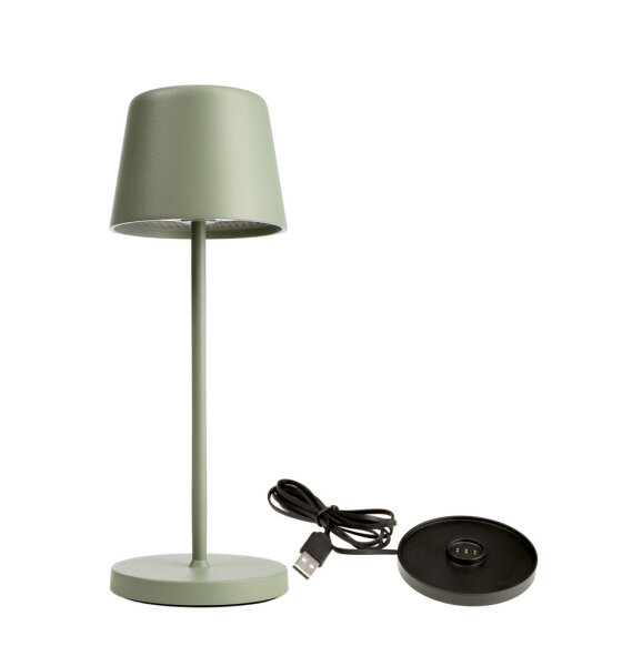 Akkuleuchte - Set Canis Mini Graugrün + Ladesockel