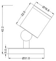Vitrinenleuchte - Herculis magnetic, 1 W, 4000 K, Schwarz